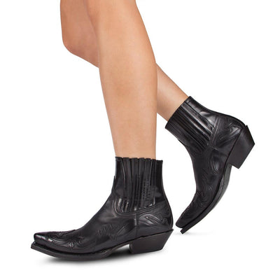 Geraldine - Botas de vaquero retro de cuero para mujeres