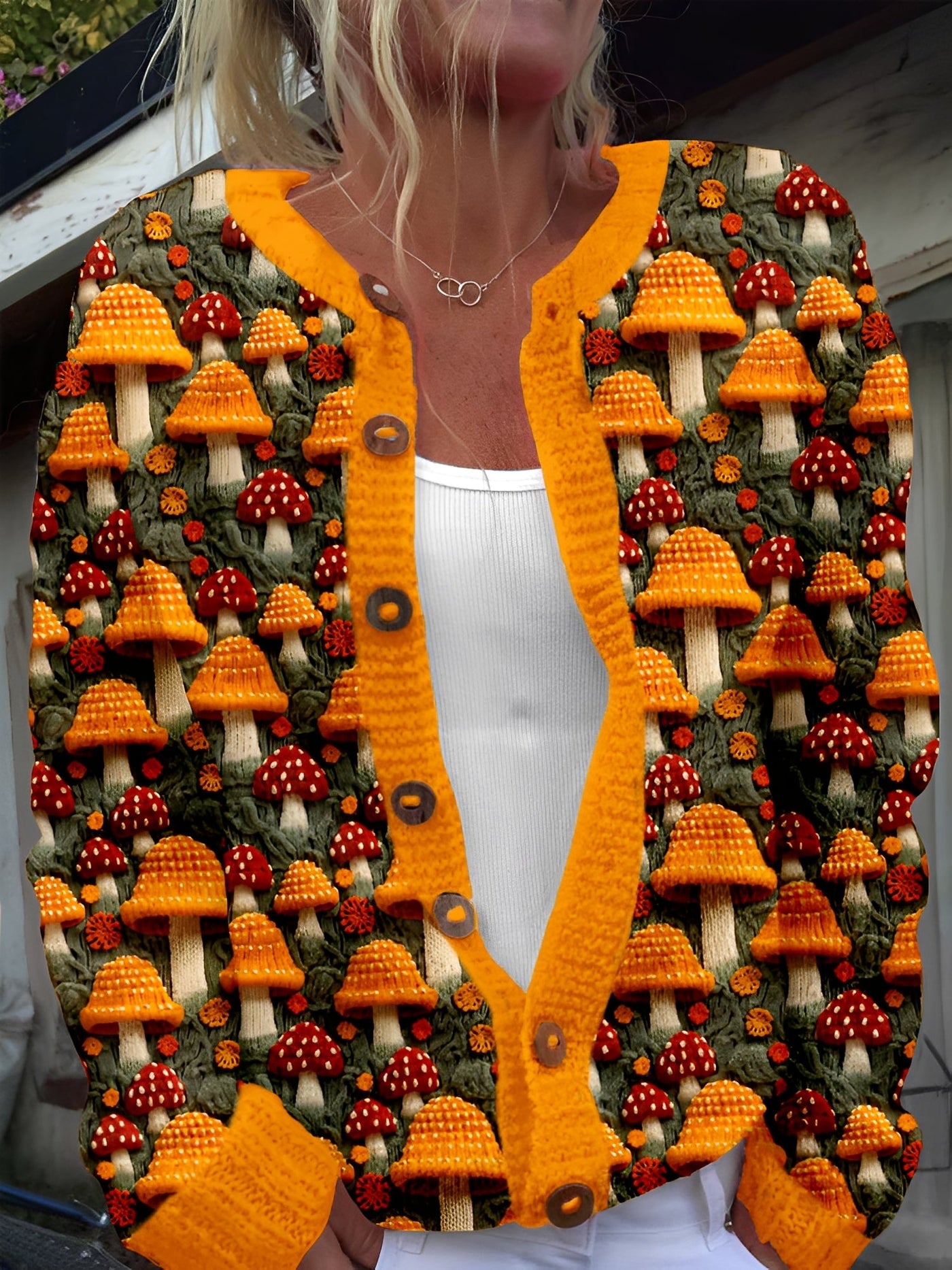 Kandace - Elegante Chaqueta de Punto con Estampado Floral para Mujer