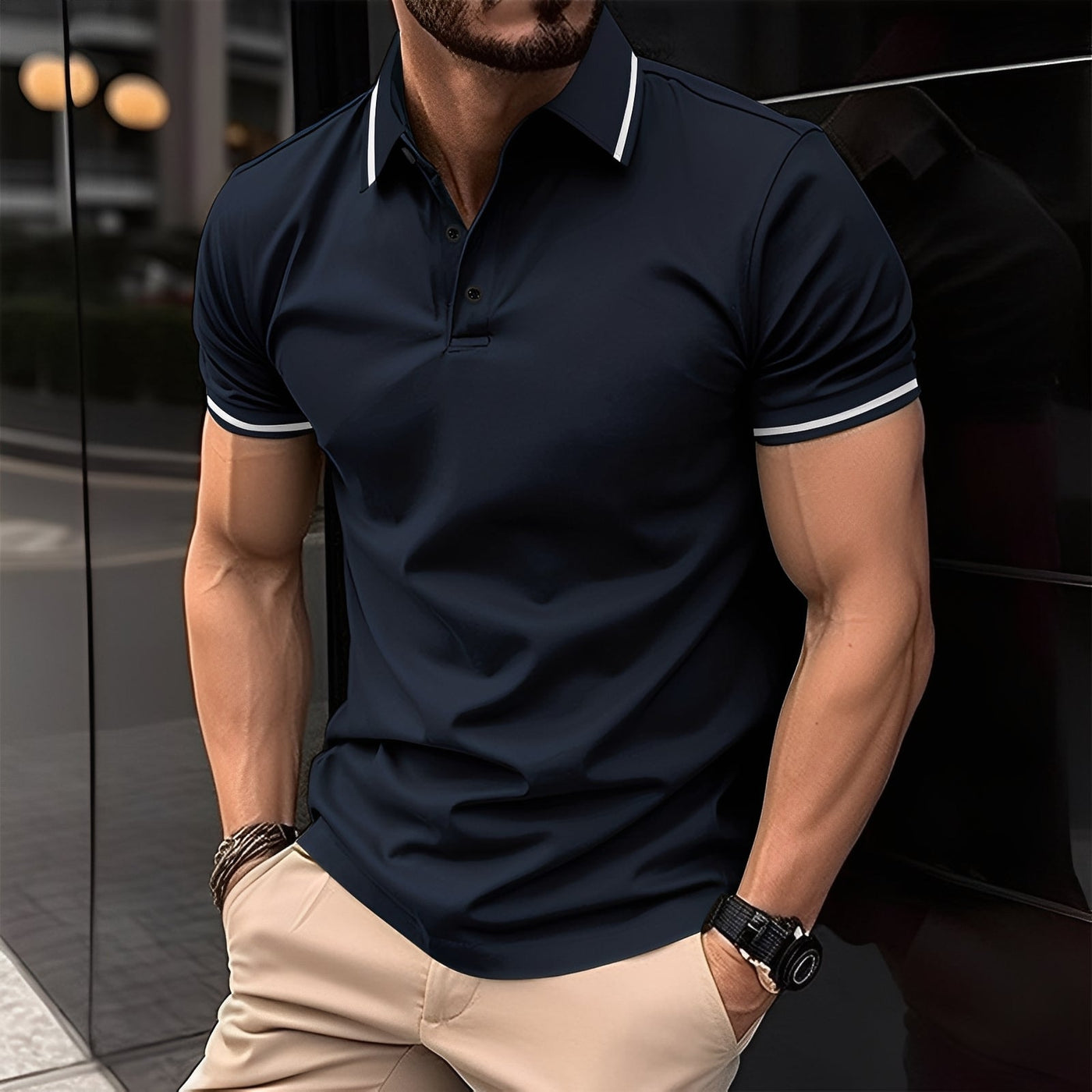 Mervyn - Camiseta polo deportiva de manga corta casual para hombres
