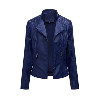 Narelle - Elegante, estrecha chaqueta corta de cuero para mujeres