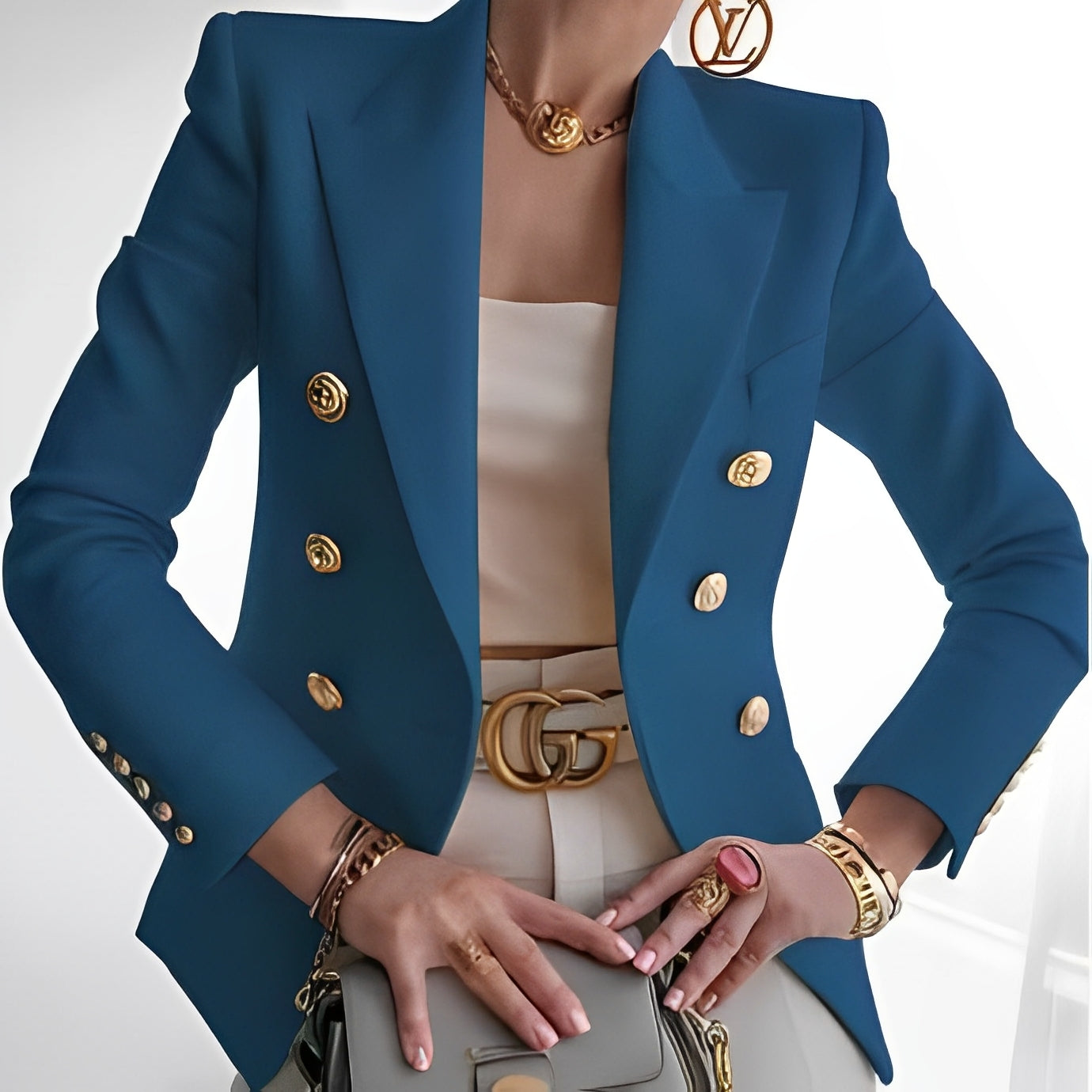 Shelley - Blazer casual con botones para mujeres