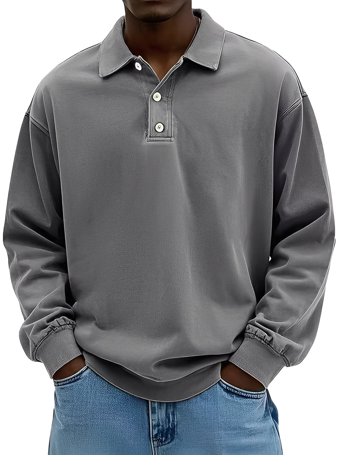 Clayton - Clásico Polo de Manga Larga para Hombres
