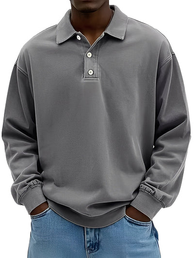 Clayton - Clásico Polo de Manga Larga para Hombres