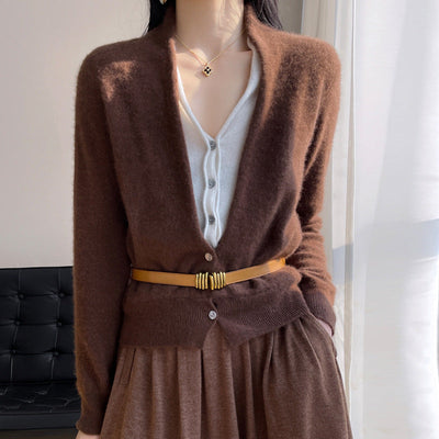 Jayleen - Casual Top de Punto con Botones para Mujer