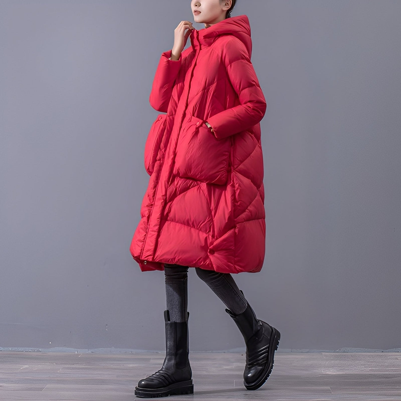 Ronnette - Abrigo con capucha casual con grandes bolsillos para mujeres