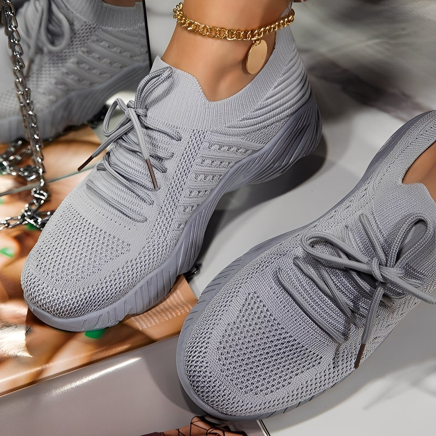 Eleanore - Zapatos casuales con suelas de goma gruesas para mujer