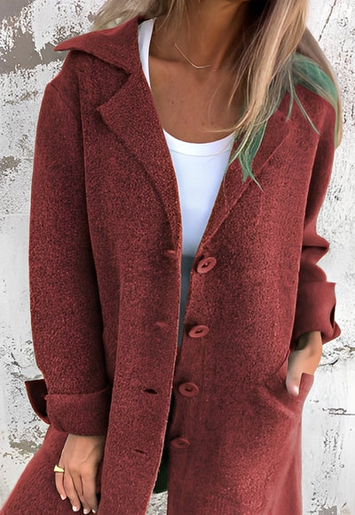 Izabelle - Largo casual abrigo de punto para mujeres