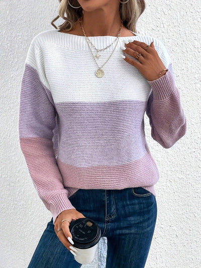 Margaret - Jersey de retazos a rayas para mujeres