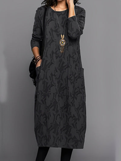 Kadence - Elegante vestido de manga larga con estampado para mujer