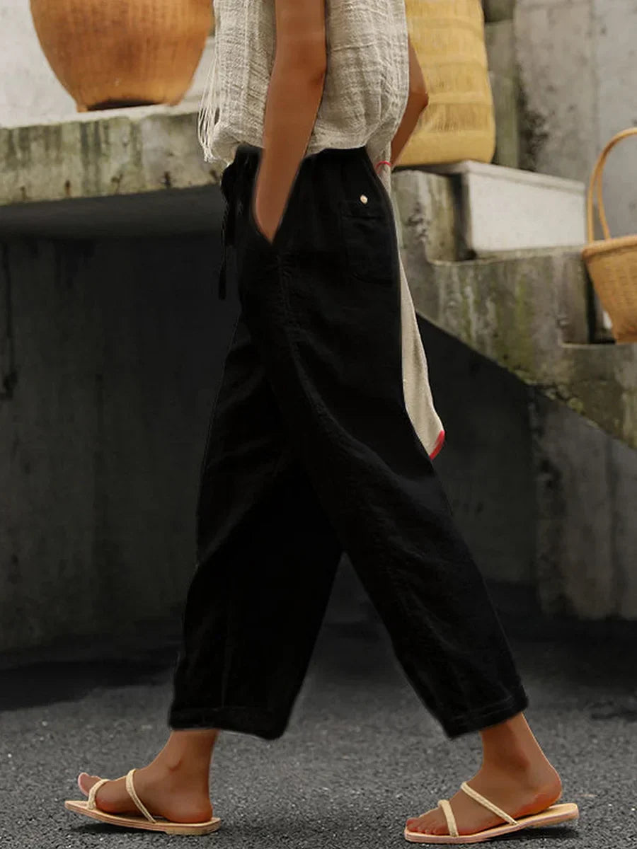 Maria - Elegante pantalón de mujer de algodón puro