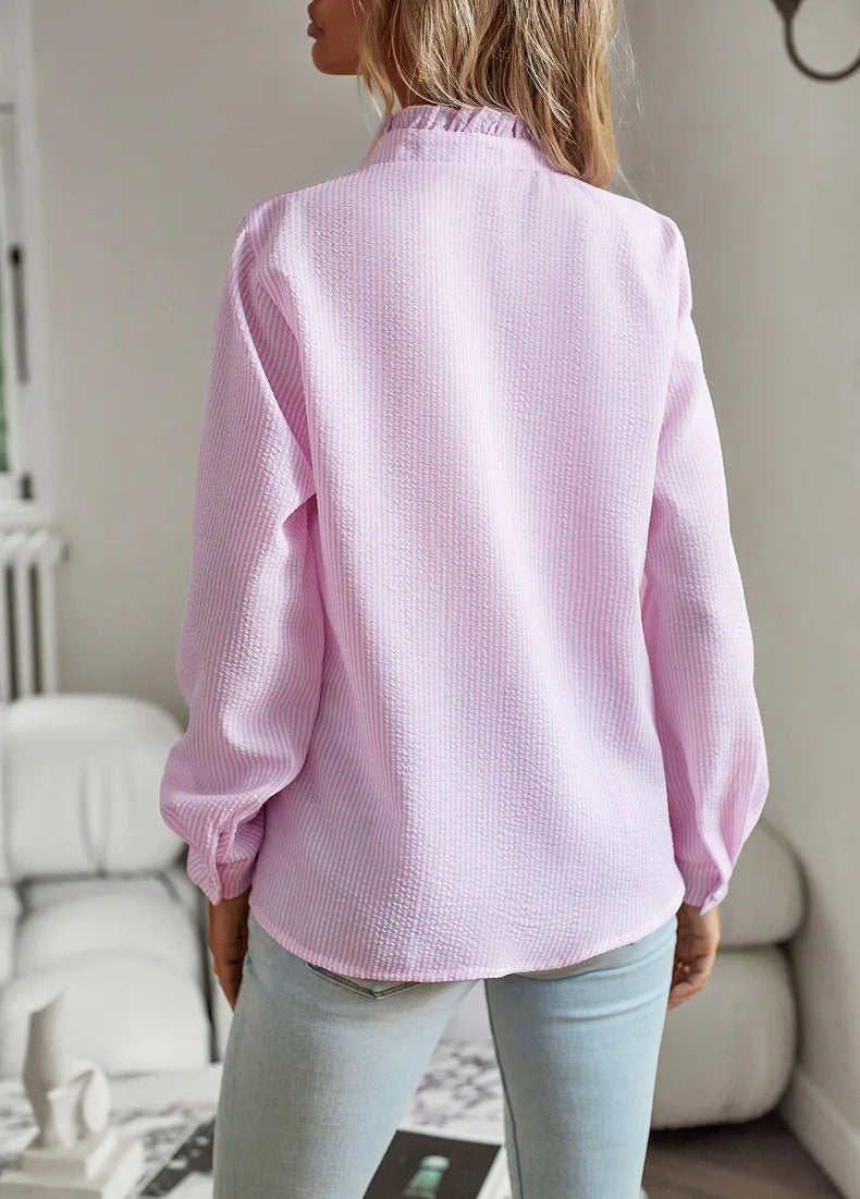 Bridgette - Blusa elegante con volantes para mujer