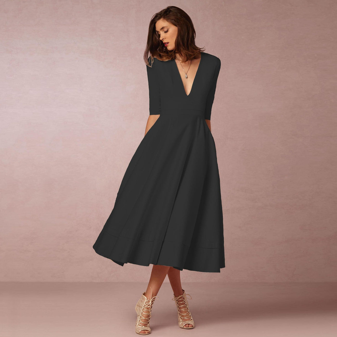 Sharise - Vestido Casual con Escote en V para Damas