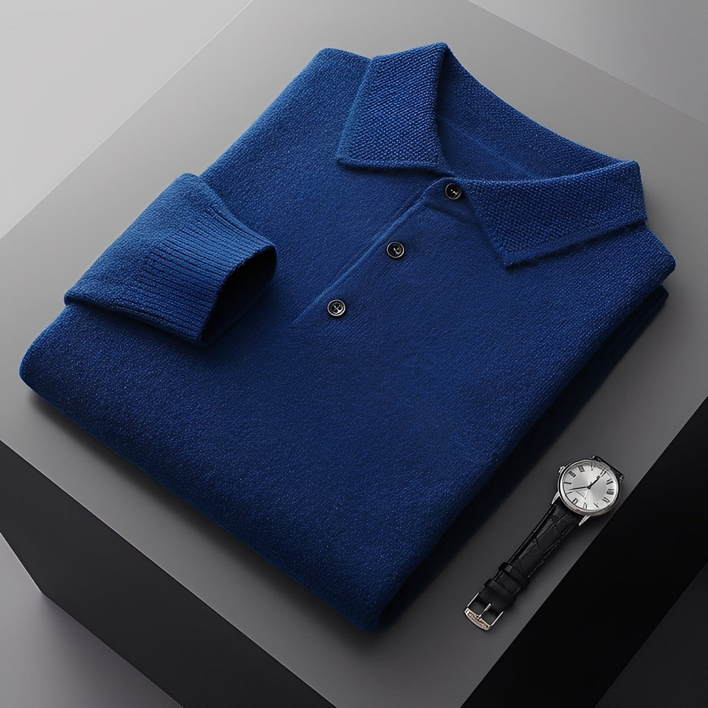 Romilly - Suéter Polo Formal de Cachemir para Hombres