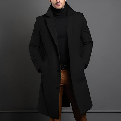 Zackary - Abrigo de lana casual de longitud media para hombres