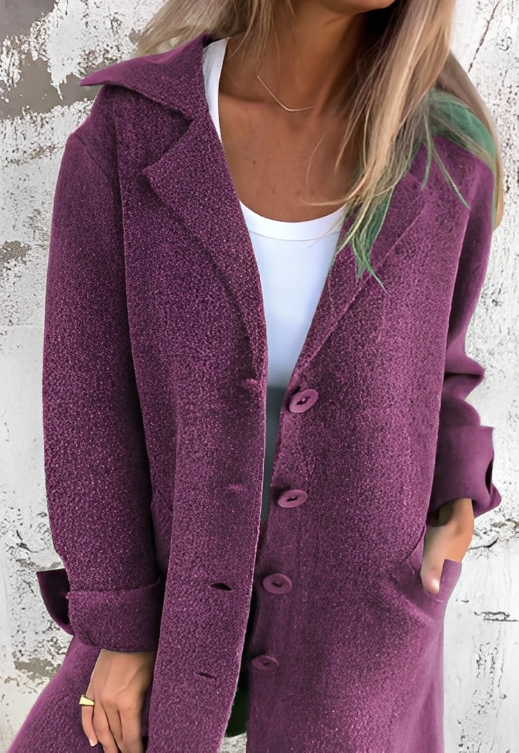 Izabelle - Largo casual abrigo de punto para mujeres