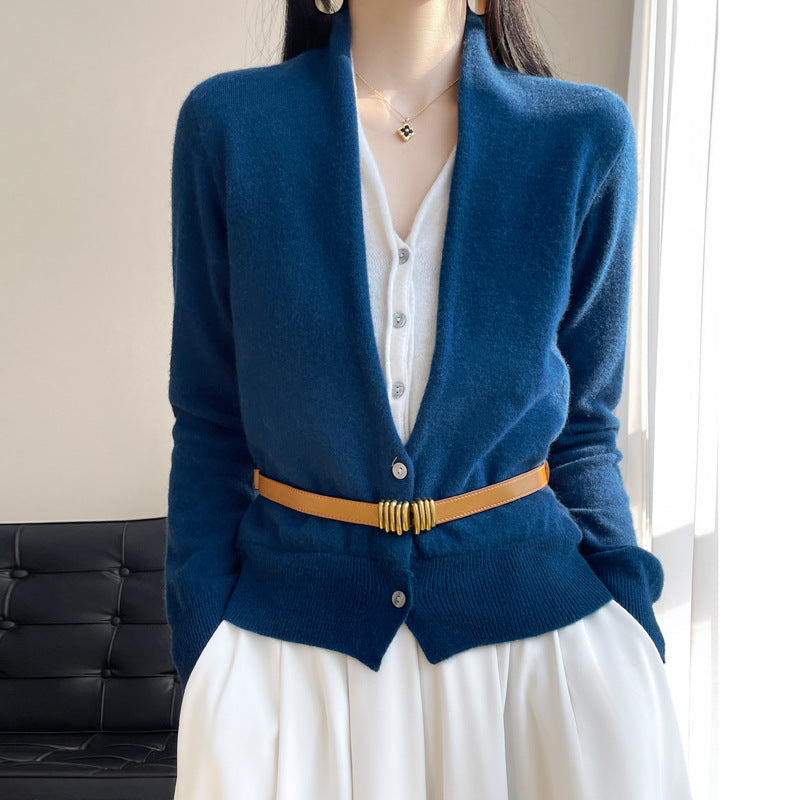 Jayleen - Casual Top de Punto con Botones para Mujer