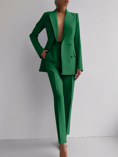Nydia - Conjunto formal ajustado de blazer y pantalón para mujeres