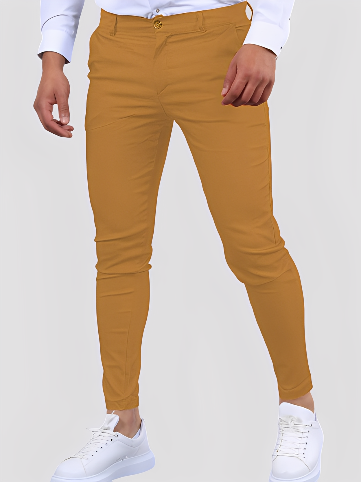 Shelton - Pantalón casual elástico con ajuste estrecho para hombres