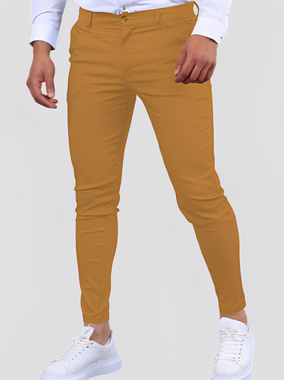 Shelton - Pantalón casual elástico con ajuste estrecho para hombres
