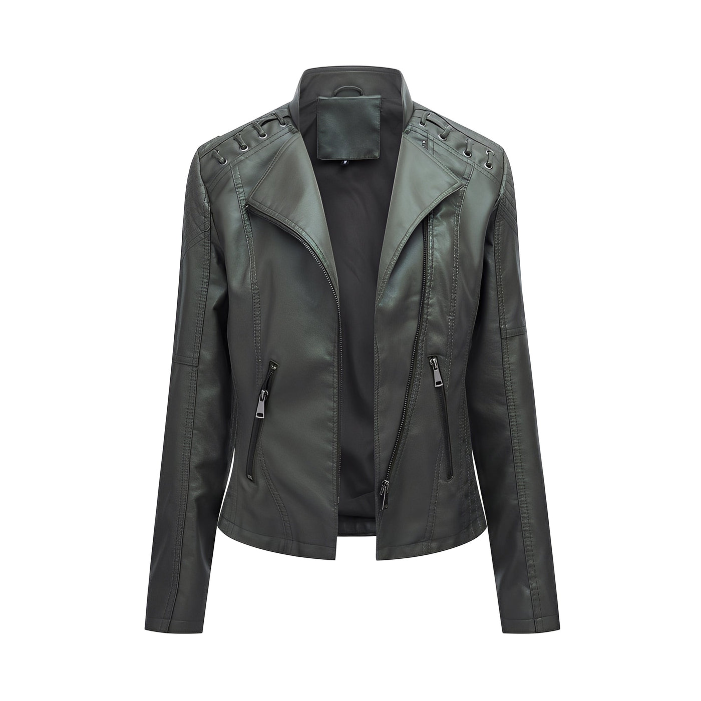 Narelle - Elegante, estrecha chaqueta corta de cuero para mujeres