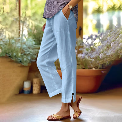 Kassia - Pantalones casuales de verano de lino para mujeres