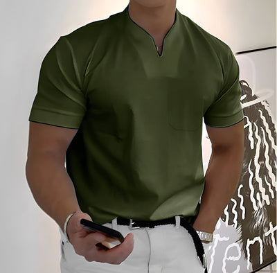 Dylan - Camisa de negocios ajustada de manga corta para hombres