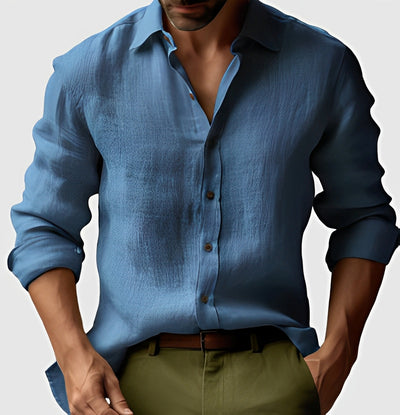 Emile - Clásica, sencilla camisa de lino para hombres