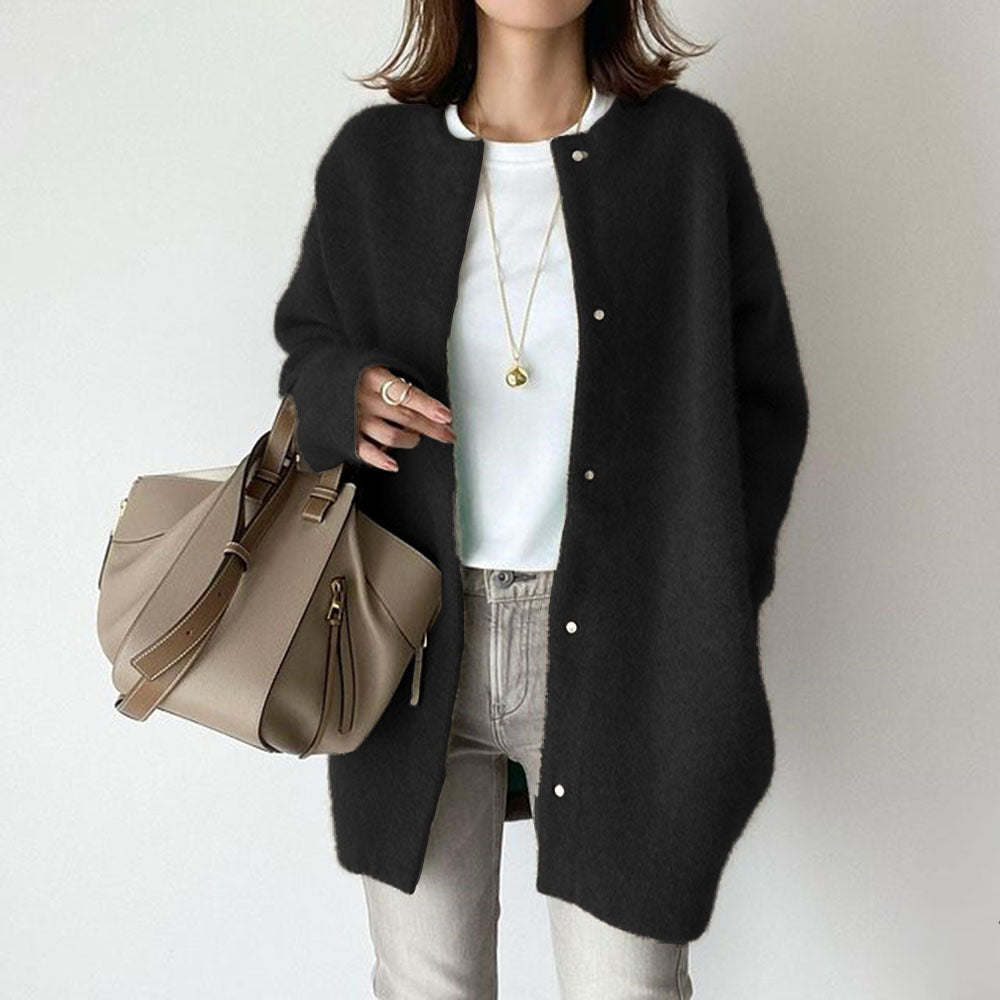 Madoline - Chaqueta de punto suelto con botones para mujer