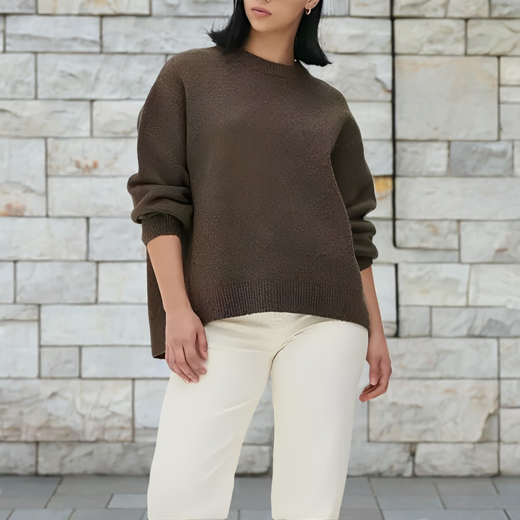Shanelle - Clásico Suéter Cuello Redondo para Mujer