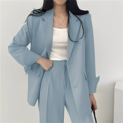 Alethea - Elegante conjunto de blazer suelto y pantalón para mujeres