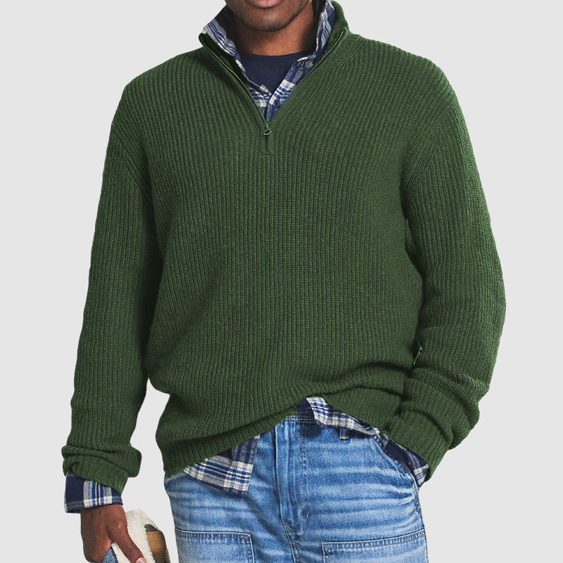 Constantine - Suéter de Hombre de Cachemira Estilo Business Casual con Cremallera