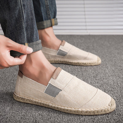 Bozz - Elegantes zapatos artesanales de lona y paja