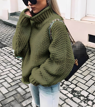 Nicola - Ultra-grueso, suelto cuello alto para mujer