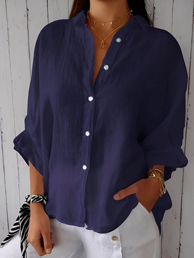 Griselda - Camisa suelta de algodón y lino para mujeres