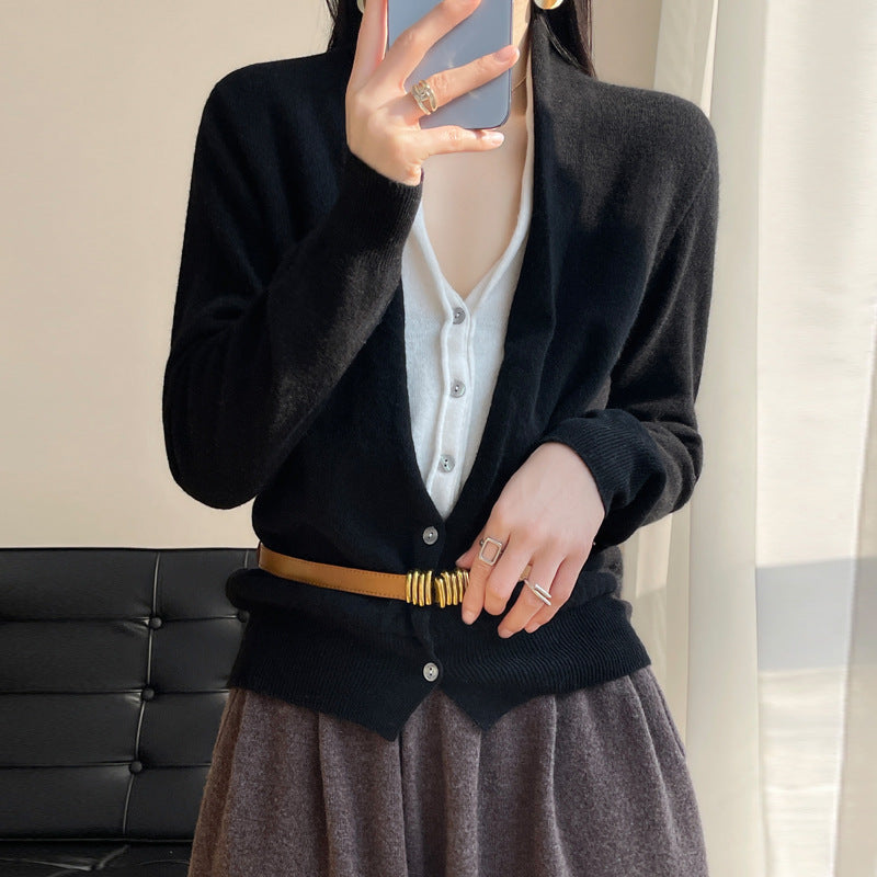 Jayleen - Casual Top de Punto con Botones para Mujer