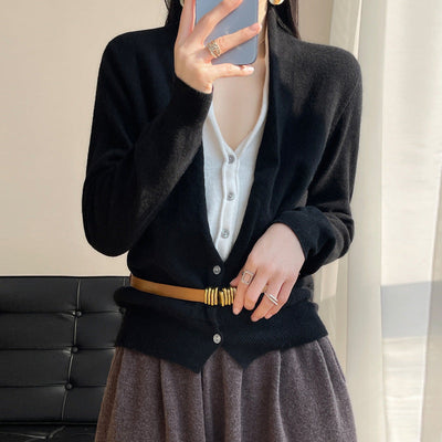 Jayleen - Casual Top de Punto con Botones para Mujer