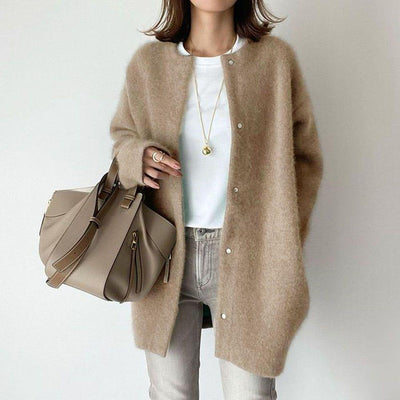 Madoline - Chaqueta de punto suelto con botones para mujer
