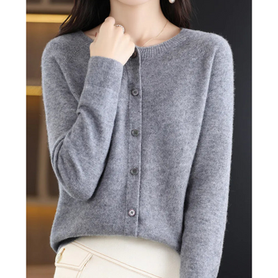 Mariví - Elegante Cardigan Cuello Redondo de Lana