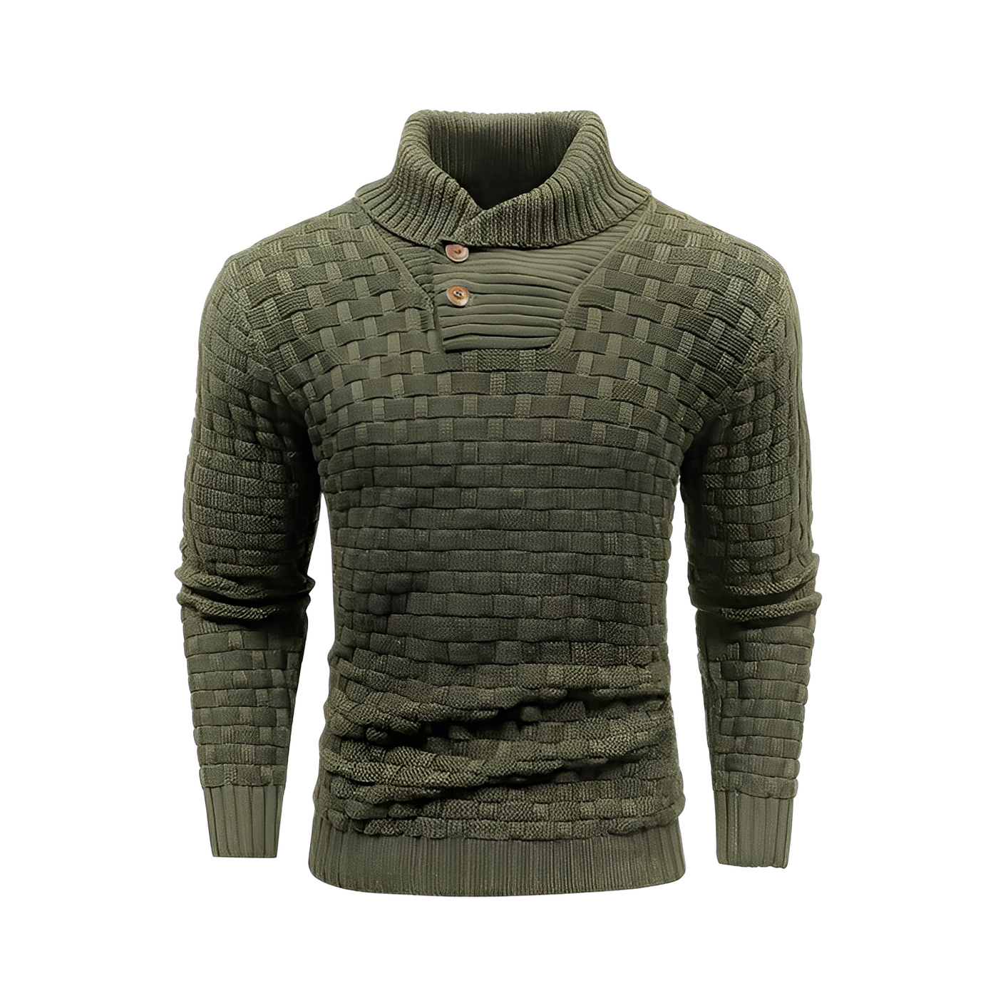 Branson - Suéter de punto casual con cuello alto para hombres
