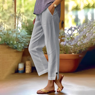 Kassia - Pantalones casuales de verano de lino para mujeres