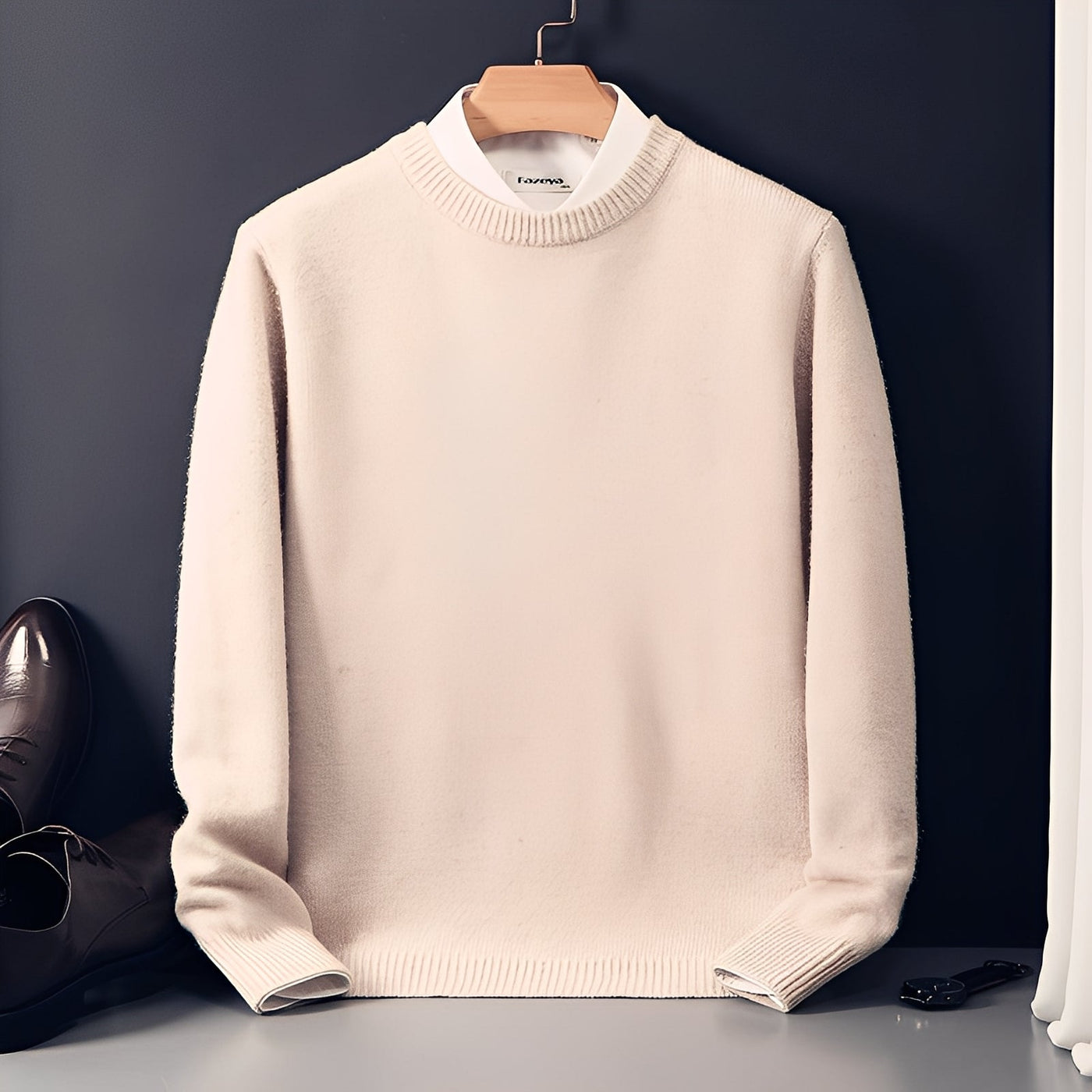 Esmund - Suéter de cachemira casual y holgadamente ajustado para hombres