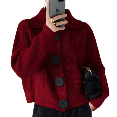 Alexus - Cardigan suelto con botonadura para mujeres