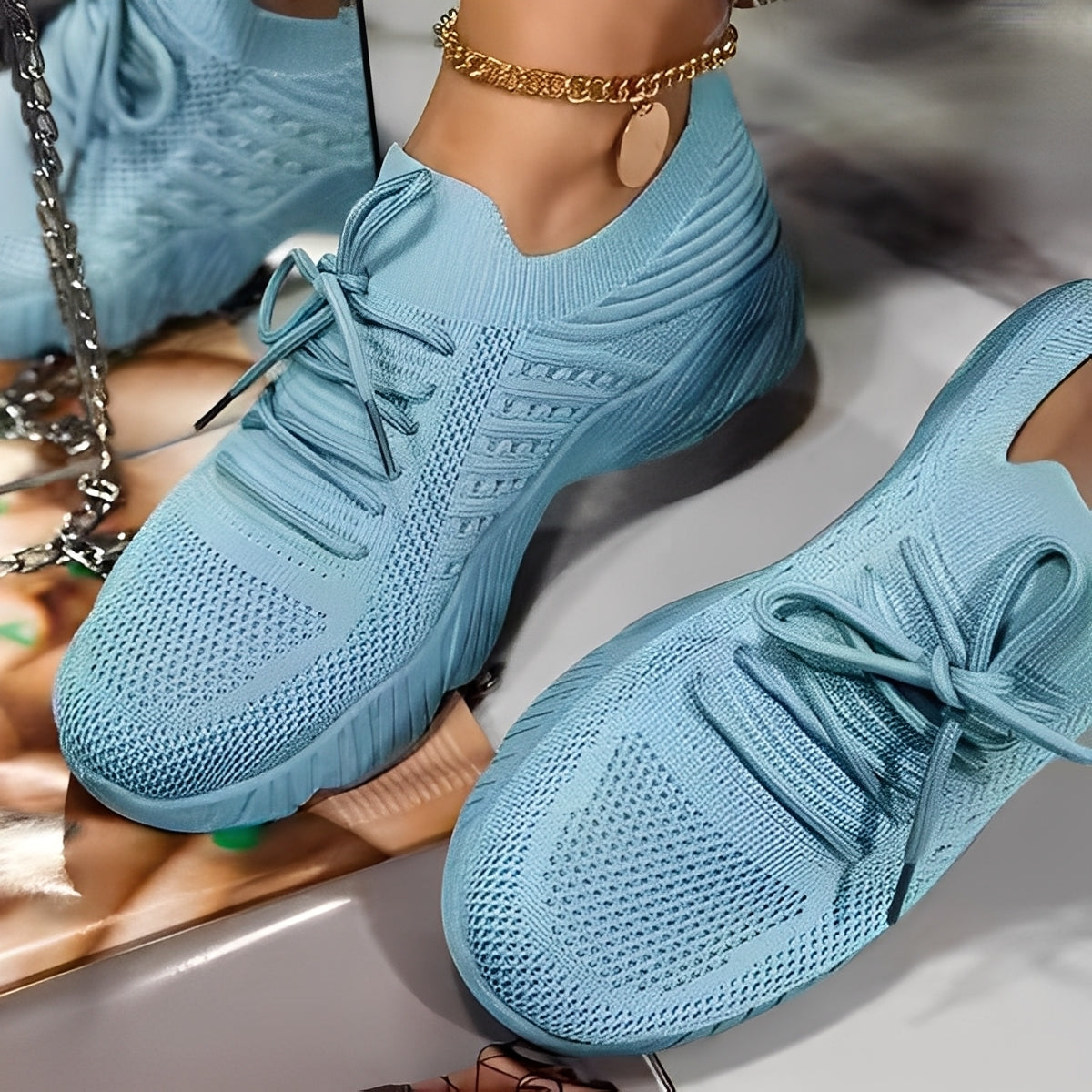 Eleanore - Zapatos casuales con suelas de goma gruesas para mujer