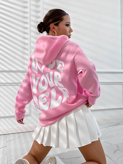 Rebeccah - Impreso, holgado hoodie para mujeres