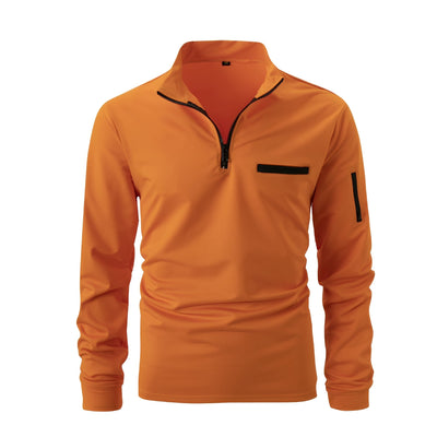 Lucian - Camisa casual con cremallera y bolsillo para hombres