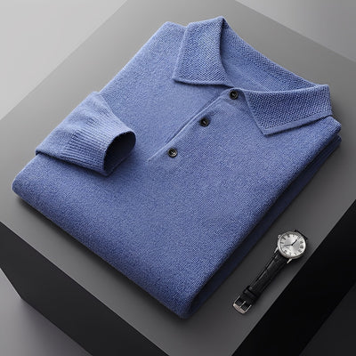 Romilly - Suéter Polo Formal de Cachemir para Hombres