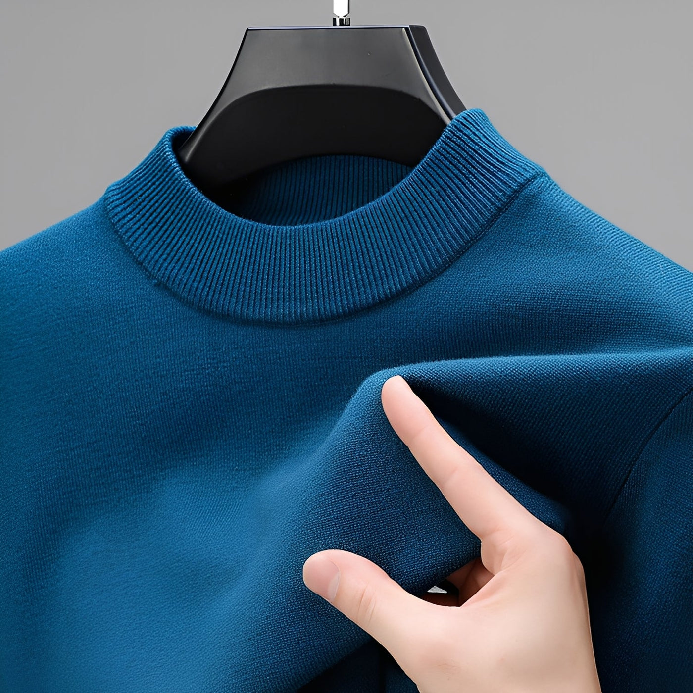 Davis - Suéter de cashmere casual con dobladillo para hombres