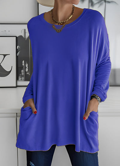 Leola - Suéter casual con bolsillos para mujer