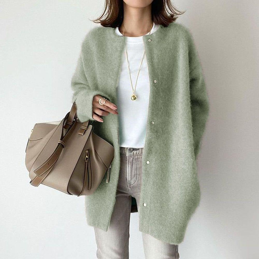 Madoline - Chaqueta de punto suelto con botones para mujer