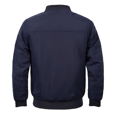 Maynerd - Chaqueta bomber con bolsillos con cremallera para hombres